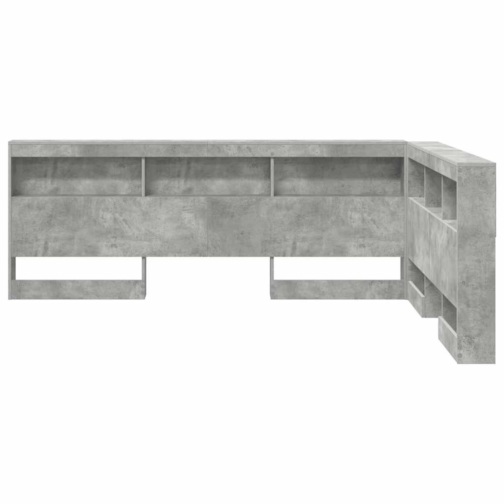 Storage Headboard Concrete grey 140 cm Engineered wood